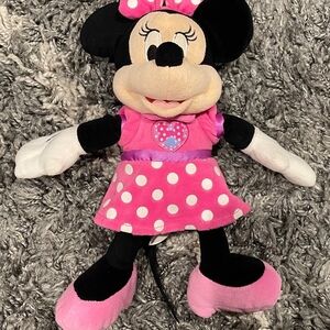Disney SINGING TALKING MINNIE MOUSE BOWTIQUE 14\" Plush STUFFED ANIMAL W/ LIGHTS